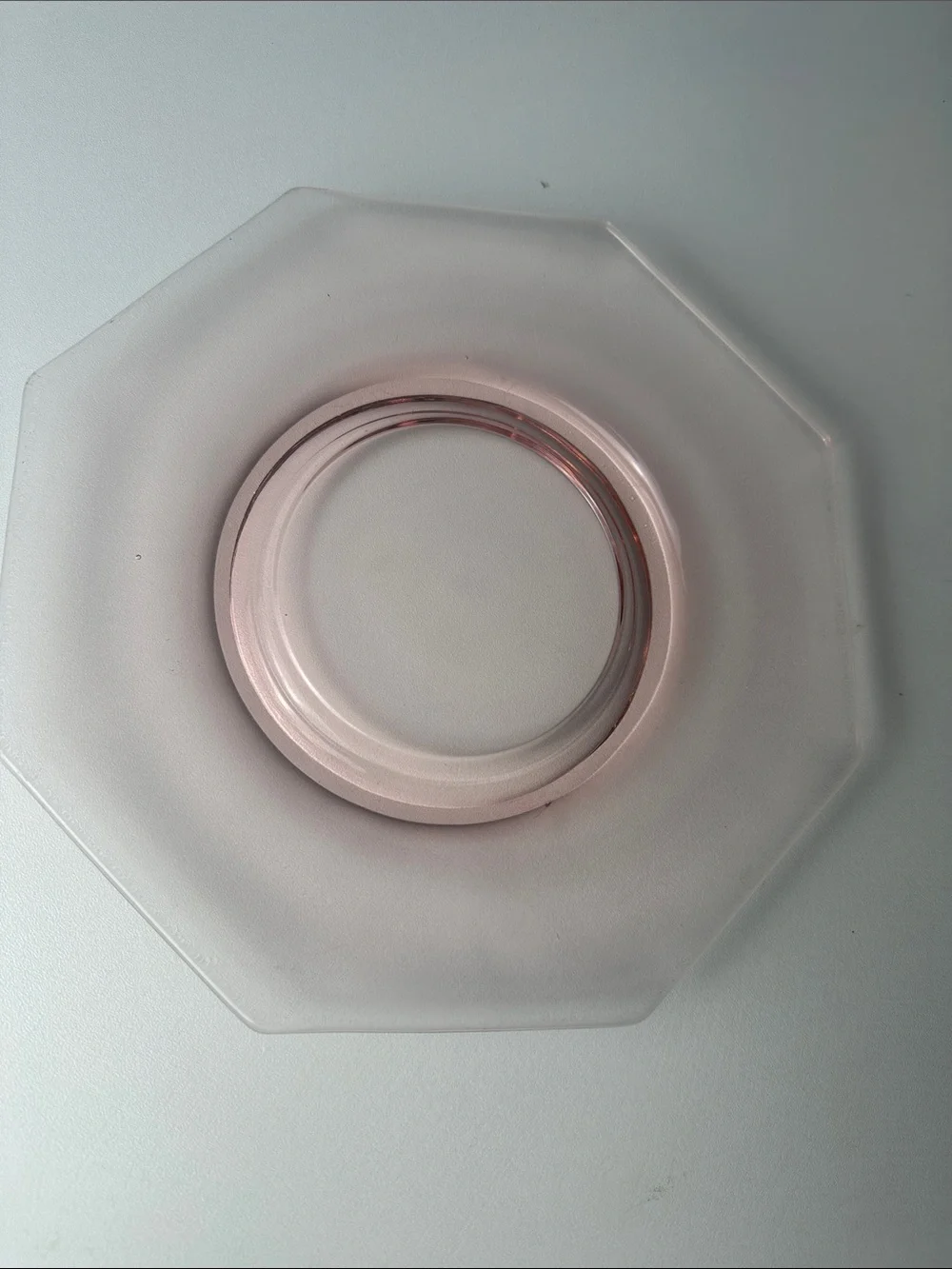 Pink Octagonal Depression Glass 1920s - 8 Inch Collectors Plate